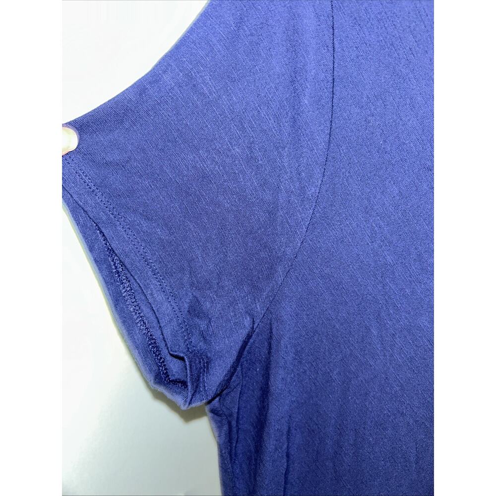J Jill Dress Women’s M Blue Maxi Pockets Short Sleeve Jersey Boho Beachy - Picture 3 of 4